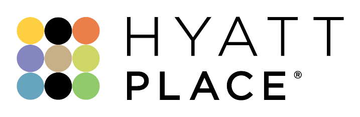 Hyatt Place logo with colorful circles on a white background