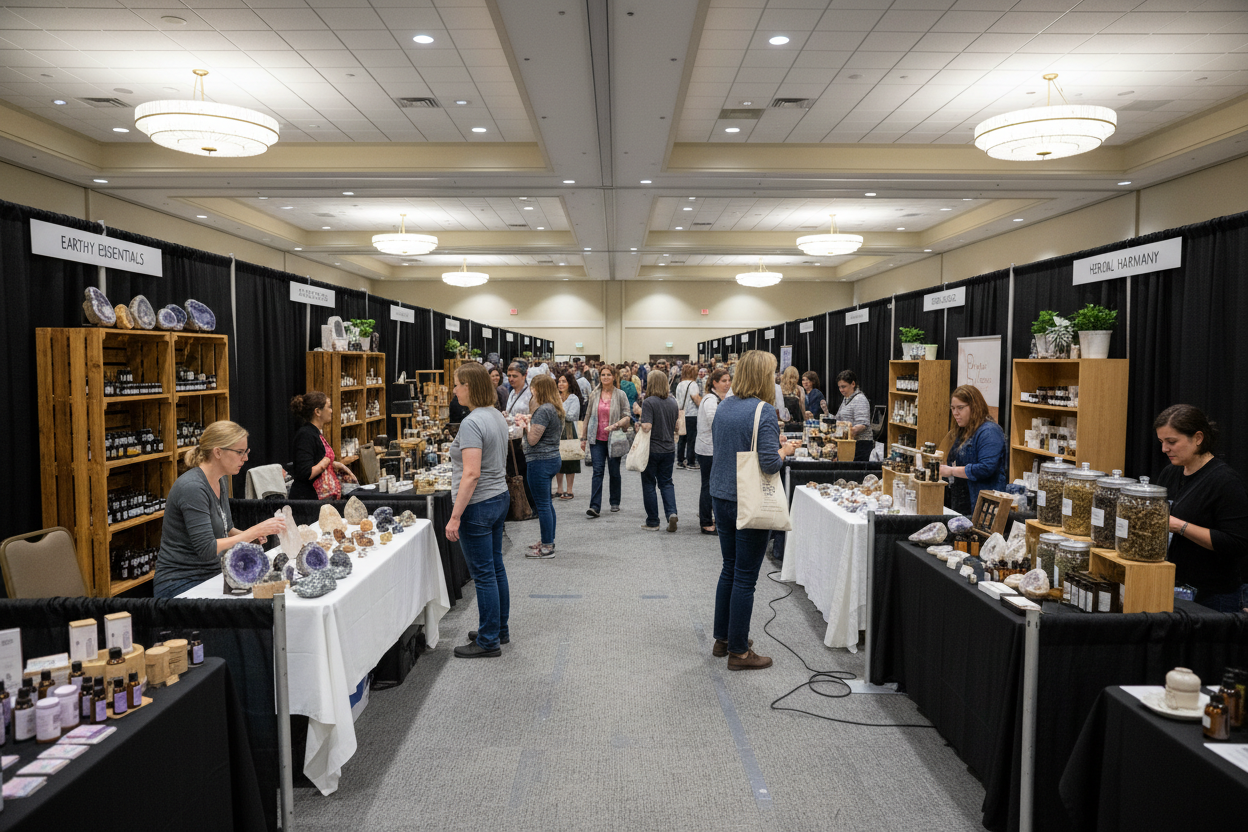 Holistic wellness vendors at the Cultivate Self Care Conference in Cincinnati.